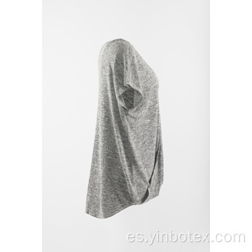 Camiseta sin mangas gris jaspeado